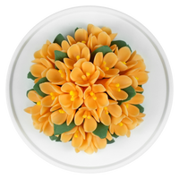 Luxury ceramic flower scent diffuser for home in orange, fragrant olive, displayed from above