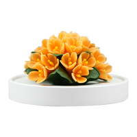 Luxury ceramic flower scent diffuser for home in orange, fragrant olive, displayed from front