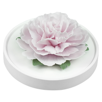 Luxury ceramic flower scent diffuser for home in pale purple, carnation, displayed from side