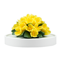 Luxury ceramic flower scent diffuser for home in yellow, fragrant olive, displayed from front