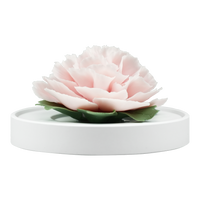 Luxury ceramic flower scent diffuser for home in pale pink, carnation, displayed from front
