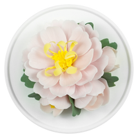 Luxury ceramic flower scent diffuser for home in pink, tree peony, displayed from above