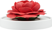 Luxury ceramic flower scent diffuser for home in red rose, displayed from face
