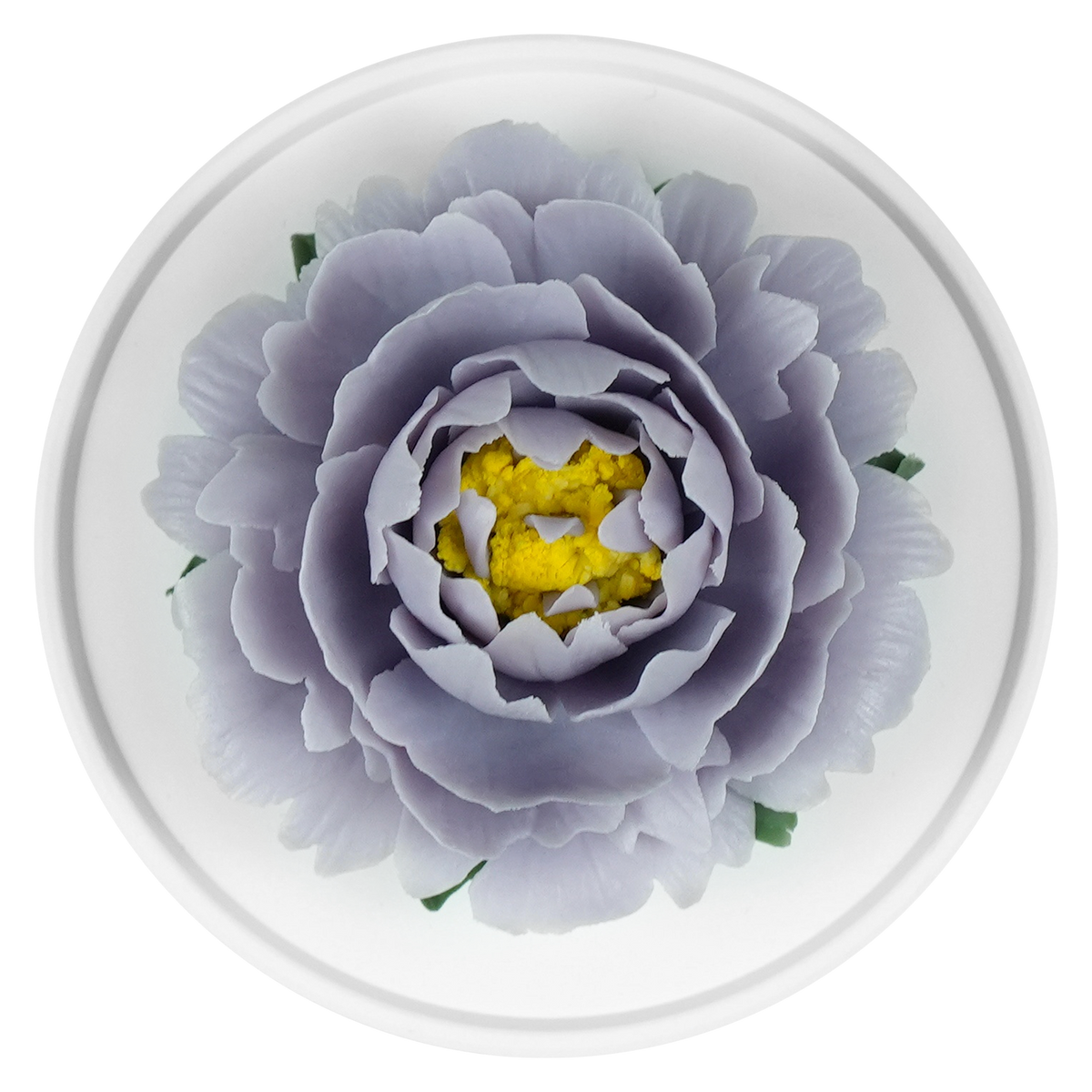 Luxury ceramic flower scent diffuser for home in light purple, peony, displayed from above