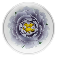 Luxury ceramic flower scent diffuser for home in light purple, peony, displayed from above