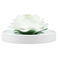 Luxury ceramic flower scent diffuser for home in white, camellia, displayed from front