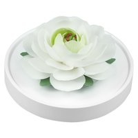 Luxury ceramic flower scent diffuser for home in white, camellia, displayed from side