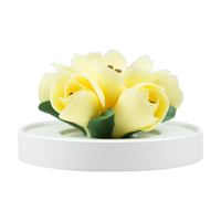 Luxury ceramic flower scent diffuser for home in yellow, tulip, displayed from front