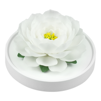 Luxury ceramic flower scent diffuser for home in white, jasmine, displayed from side